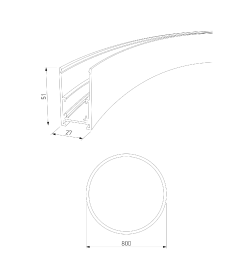 Шинопровод накладной радиусный черный ⌀ 800мм Slim Magnetic 85160/00