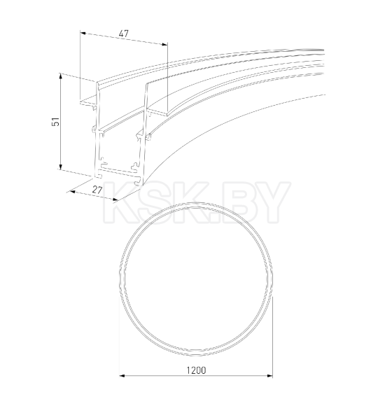 Шинопровод радиусный встраиваемый черный ⌀ 1200мм Slim Magnetic 85159/00 (a066496) 