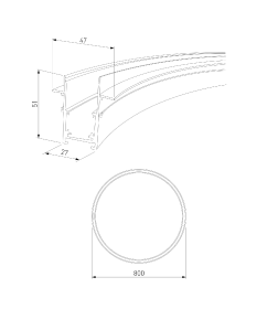 Шинопровод радиусный встраиваемый черный ⌀ 800мм Slim Magnetic 85158/00