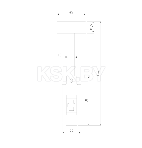 Стойка декоративная 124 мм SMALL без питания Esthetic Magnetic 85142/00 (a065434) 