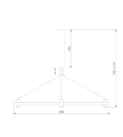 Шинопровод с тросовыми креплениями Round черный 800 Ø Esthetic Magnetic 85138/00