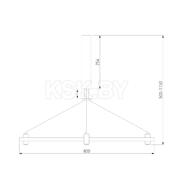 Шинопровод с тросовыми креплениями Round черный 800 Ø Esthetic Magnetic 85138/00 (a065428) 