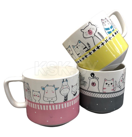 Кружка MUG-464  380мл  9,8х10см цвет МИКС (MUG-464) 