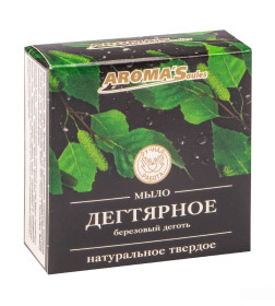 Мыло твердое натуральное "Дегтярное", 80 гр. AROMA'Saules