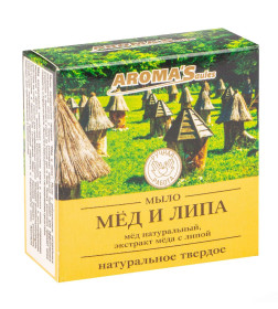 Мыло твердое натуральное "Мёд и Липа", 80 гр. AROMA'Saules