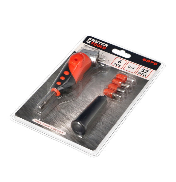 Патрон угловой с насадками FASTER TOOLS (6975) 