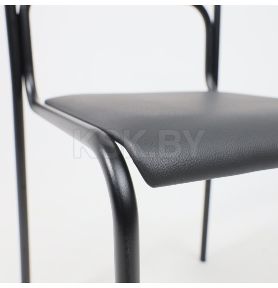 Стул на раме ASCONA BLACK V-4, кожзам, черный (111915)