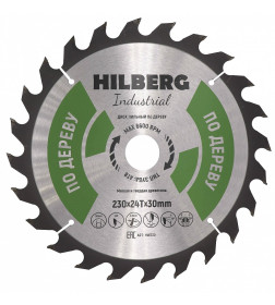 Диск пильный по дереву 230х24Tх30 мм Hilberg Industrial HW230