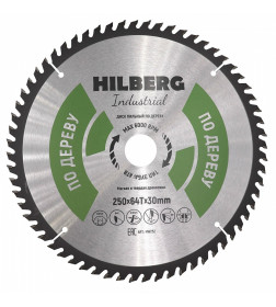 Диск пильный по дереву 250х64Tх30 мм Hilberg Industrial HW252