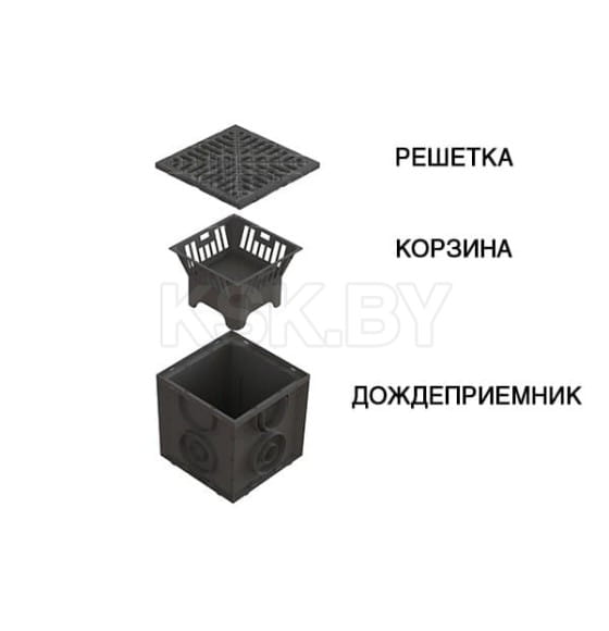 Дождеприемник Standartpark ДП-25.25-ПП пластиковый квадратный (86701) 