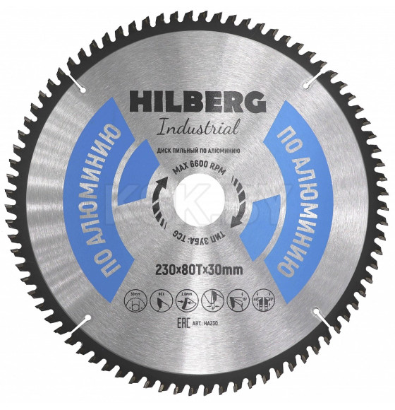 Диск пильный по алюминию 230х80Тх30 мм Industrial Hilberg HA230 (HA230) 