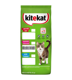 Корм сухой для животных Kitekat Телятинка аппетитная 15 кг