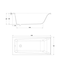 Ванна акриловая 150х70 см  CERSANIT  LORENA  (без ног)