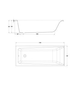 Ванна акриловая 170х70 см  CERSANIT  LORENA (без ног)