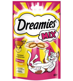 Лакомство Dreamies для взрослых кошек с говядиной и сыром 60 гр