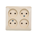 Розетка 4-я без з/к о/у кремовый Schneider Electric Этuд PA16-205K (PA16-205K) 