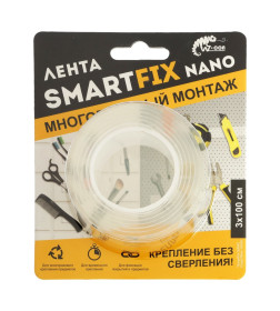 Лента монтажная клейкая 30мм х 1м W-con SmartFix NANO SMN3010T