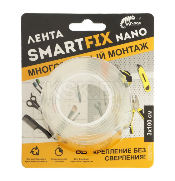 Лента монтажная клейкая 30мм х 1м W-con SmartFix NANO SMN3010T (SMN3010T) 