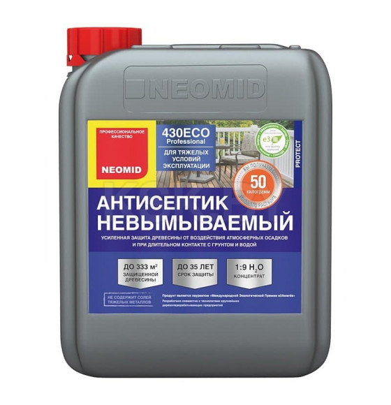 Антисептик Neomid 430 Eco - невымываемый консервант для древесины концентрат (1:9) , 5 кг