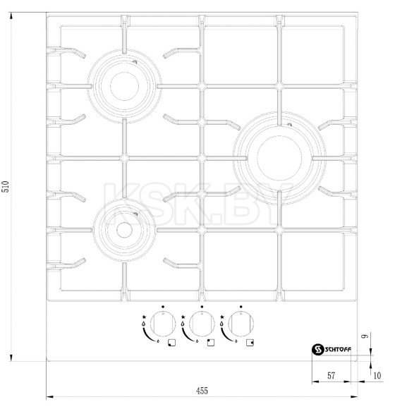 Поверхность газовая SCHTOFF H4501C15IS White (H 4501 C15 IS) 