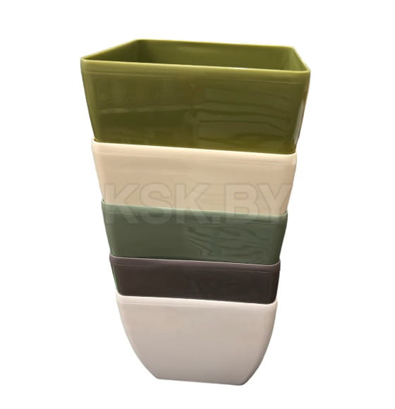 Цветочный горшок квадратный 150 мм 2,5л в ассортименте