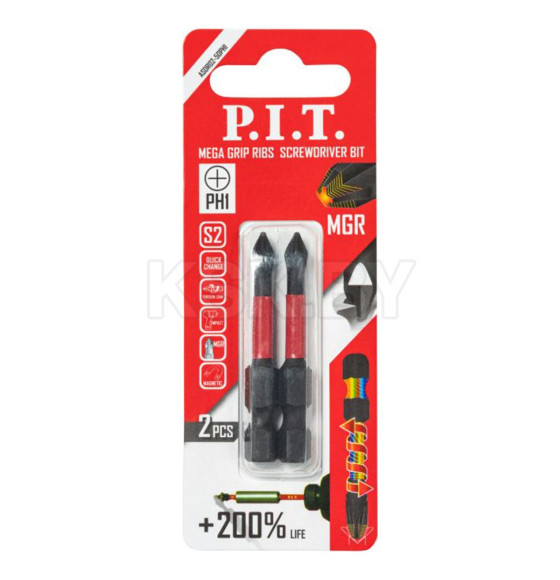Бита PH 1x50 мм ударная (2 шт.) P.I.T. ASDR02-50PH1 (ASDR02-50PH1)