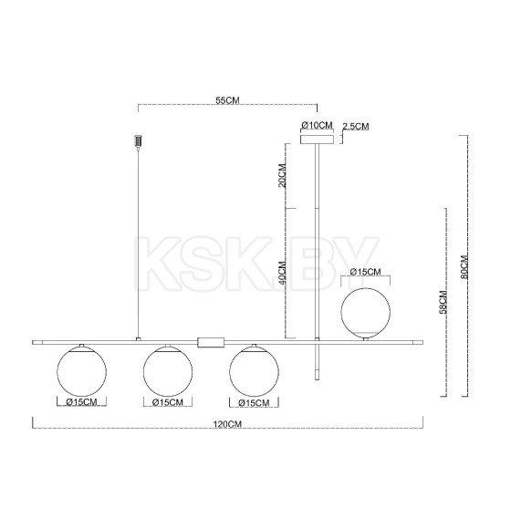 Светильник подвесной ARTE LAMP ARKAB A2225SP-4BK (A2225SP-4BK) 