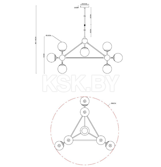 Светильник подвесной ARTE LAMP BOLLA A1664SP-10BK (A1664SP-10BK) 