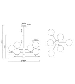 Светильник подвесной ARTE LAMP ARKAB A2225LM-6BK