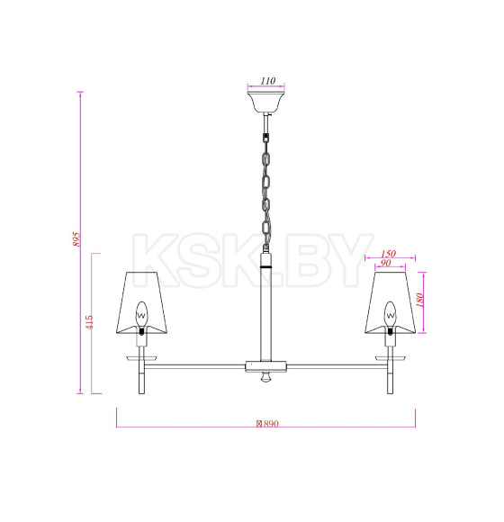 Светильник подвесной ARTE LAMP RICCARDO A4075LM-8BK (A4075LM-8BK) 