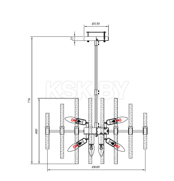 Светильник потолочный ARTE LAMP MATILDA A1064PL-10CC (A1064PL-10CC) 