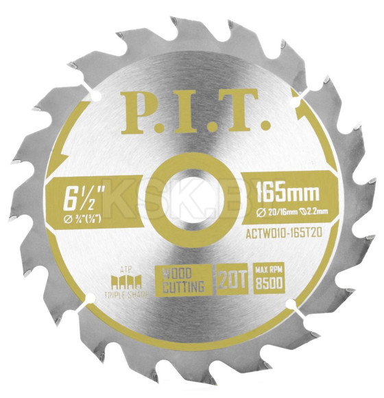 Диск пильный по дереву 165x20Tх30/20 мм P.I.T. ACTW10-165T20 (ACTW10-165T20) 