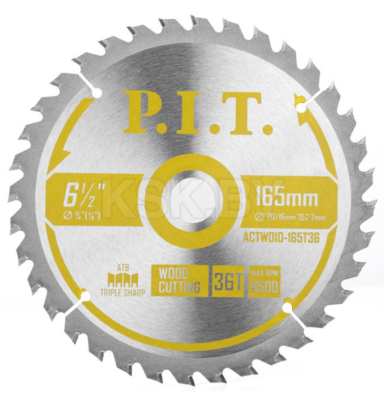 Диск пильный по дереву 165x36Tх30/20 мм P.I.T. ACTW10-165T36 (ACTW10-165T36) 