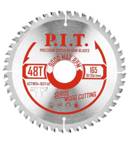 Диск пильный по дереву 165x48Tх30/20 мм P.I.T. ACTW04-165T48
