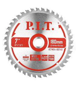 Диск пильный по дереву 180x40Tх20/16 мм P.I.T. ACTW04-180T40