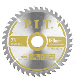 Диск пильный по дереву 190x40Tх30/20/16 мм P.I.T. ACTW10-190T40