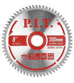 Диск пильный по дереву 200x64Tх30/20 мм P.I.T. ACTW04-200T64