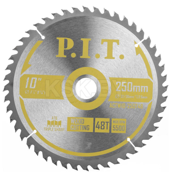 Диск пильный по дереву 250x48Tх32/30 мм P.I.T. ACTW10-250T48 (ACTW10-250T48) 