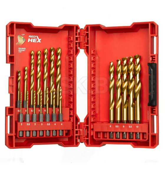 Набор сверл по металлу 2-10 мм (19 шт.) RedHEX™ HSS-TiN Milwaukee 4932493866 (4932493866) 