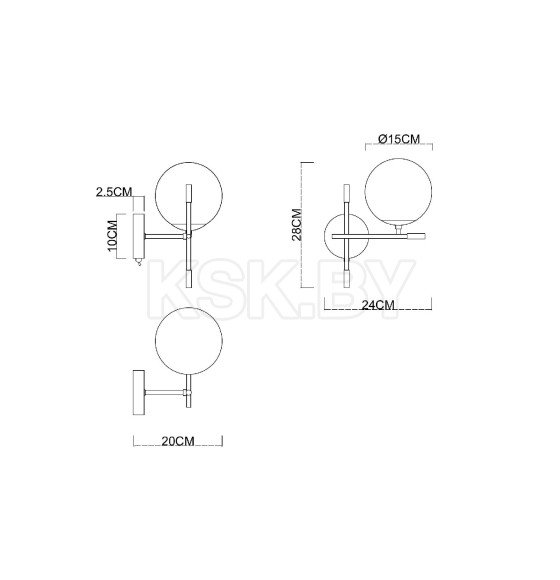 Светильник настенный ARTE LAMP ARKAB A2225AP-1BK (A2225AP-1BK) 