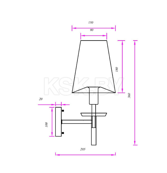 Светильник настенный ARTE LAMP RICCARDO A4075AP-1BK (A4075AP-1BK) 