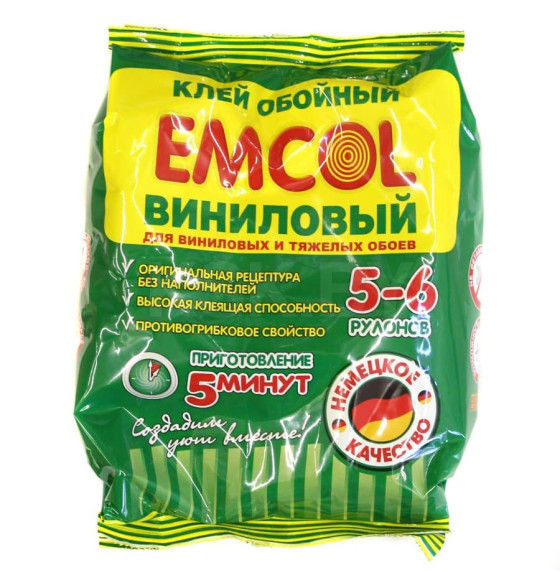 Клей обойный EMCOL виниловый, пакет 180г.