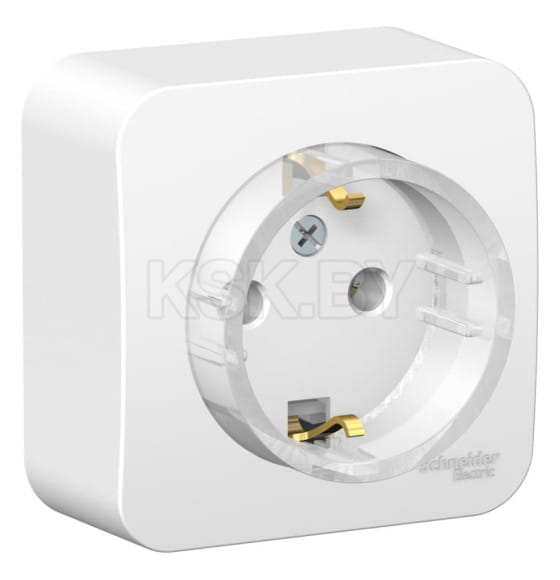Розетка c з/к без шторок открытой установки (тонкая) 16А белый Schneider Electric Blanka (BLNRA110111) 