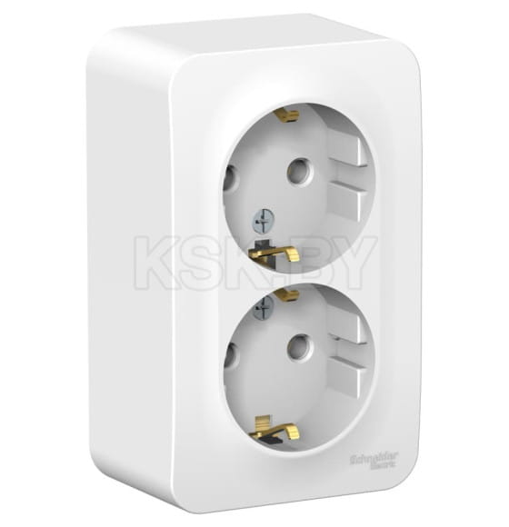 Розетка двойная c з/к без шторок открытой установки 16А белый Schneider Electric Blanka (BLNRA010211) 
