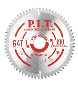 Диск пильный по алюминию 190x64Tх30/20/16 мм P.I.T. ACTW05-190T64