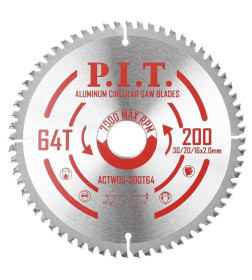 Диск пильный по алюминию 200x64Tх30/20/16 мм P.I.T. ACTW05-200T64