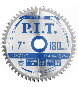 Диск пильный по алюминию 180x56Tх20/16 мм P.I.T. ACTW05-180T56