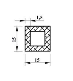 Трубка алюминиевая квадратная 15х15х1,5х2000мм