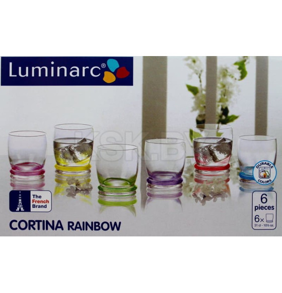 Набор стаканов-CORTINA RAINBOW   стеклянных 6 шт. 310 мл  ( N0754) 