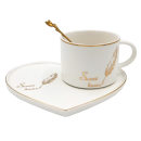 Набор подарочный из фарфора (кружка 200 мл ,блюдце, ложка) Арт.TEA-01  (TEA-01) 